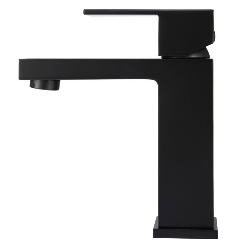 Robinet de salle de bain à un trou avec drain, Noir