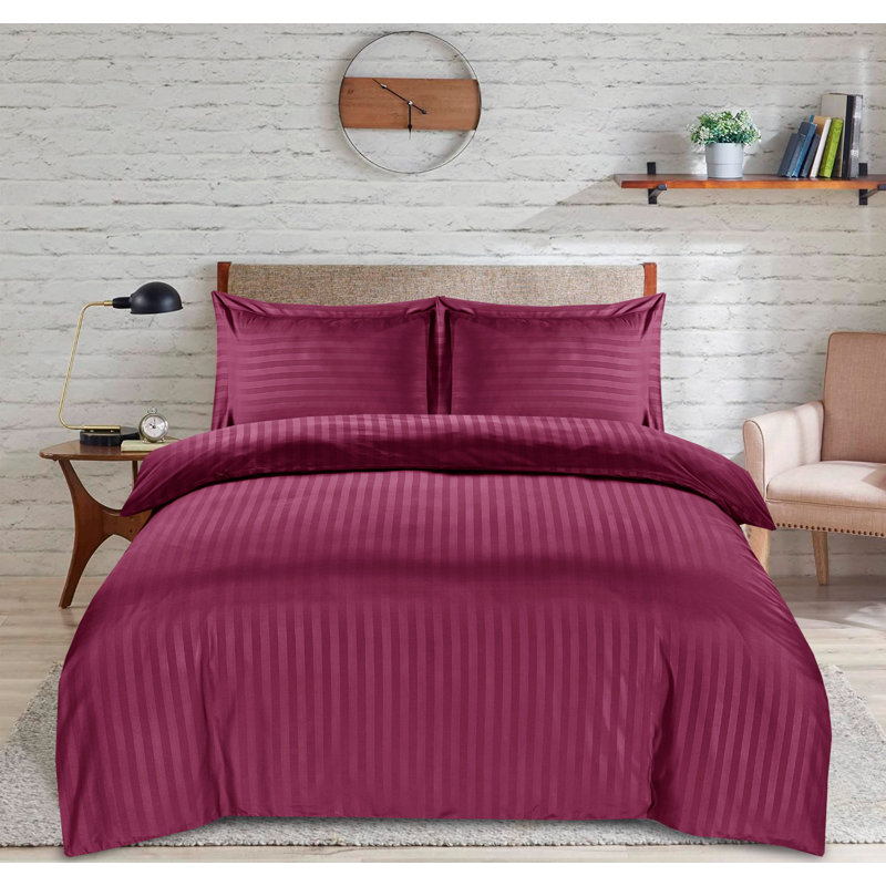 Neacsu Bedding, Double Duvet Cover + 2 Standard Pillowcases, Burgundy