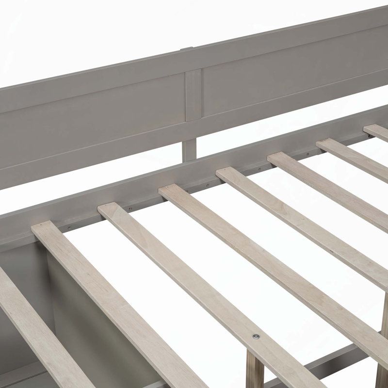 Lit de jour polyvalent avec tiroirs et tablettes pour optimiser l'espace, Complet/Double, Gris