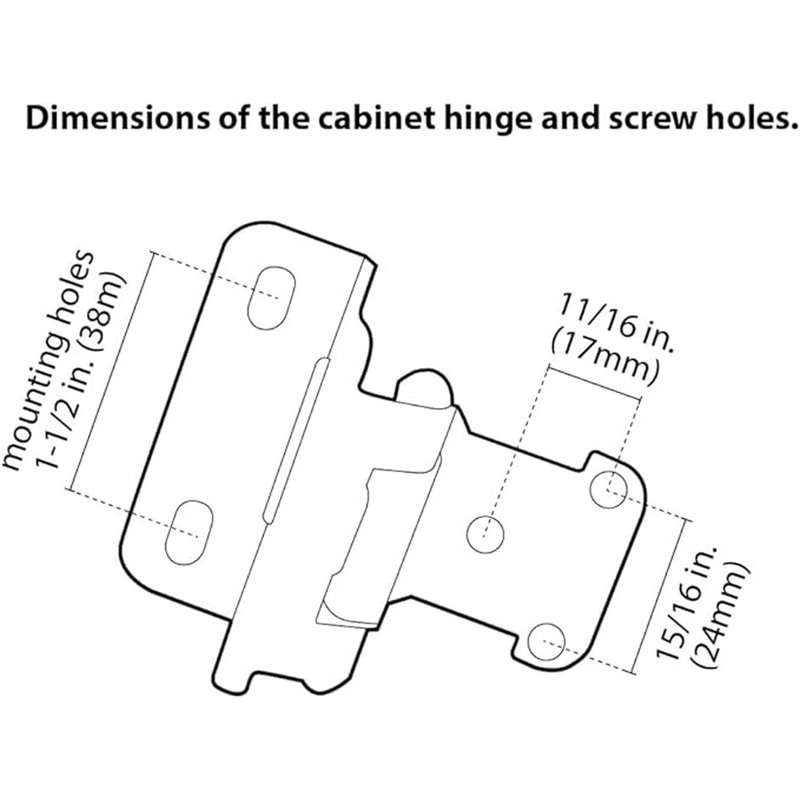 Partial Overlay Cabinet Hinges-1/2”Cabinet Hinge, Partial Wrap Cabinet
