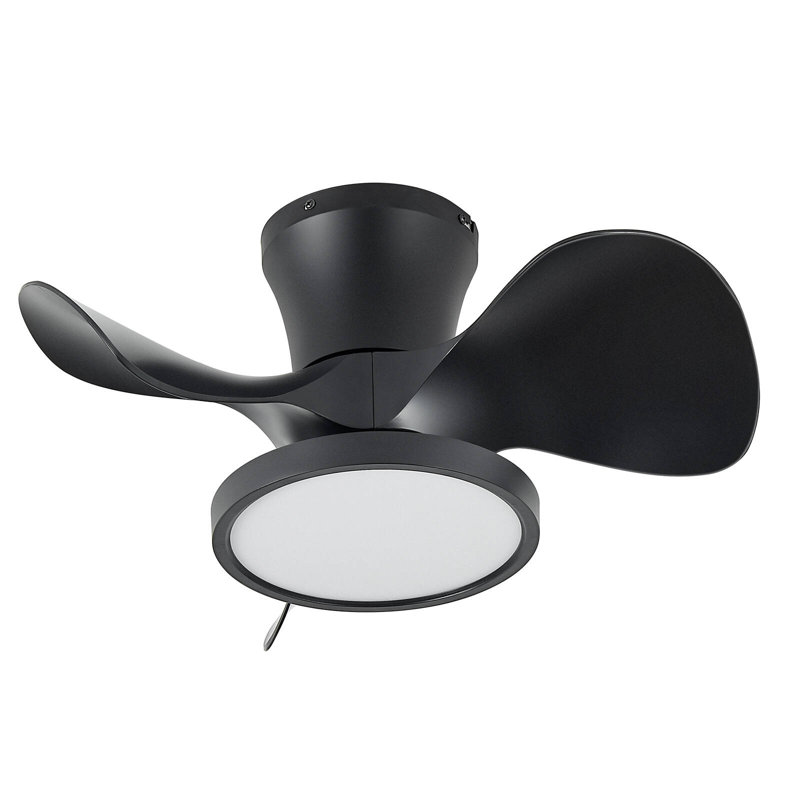 Ventilateur de plafond encastré avec lumière DEL 22 po Laurenzo, Noir, noir, noir, noir