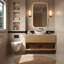 Lavabo de salle de bain vasque en céramique en forme de bateau 22 "x 16" avec bords noirs rayés Deervalley-128617836