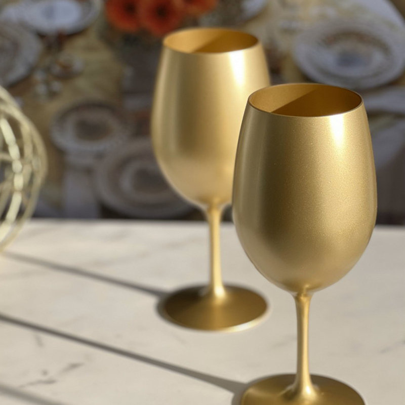Verres à vin en plastique métalliques, Doré, 20 oz liq.