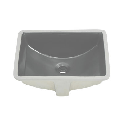 Plaisir 18.5" Rectangular Ceramic Undermount Bathroom Sink In Matte Grey
