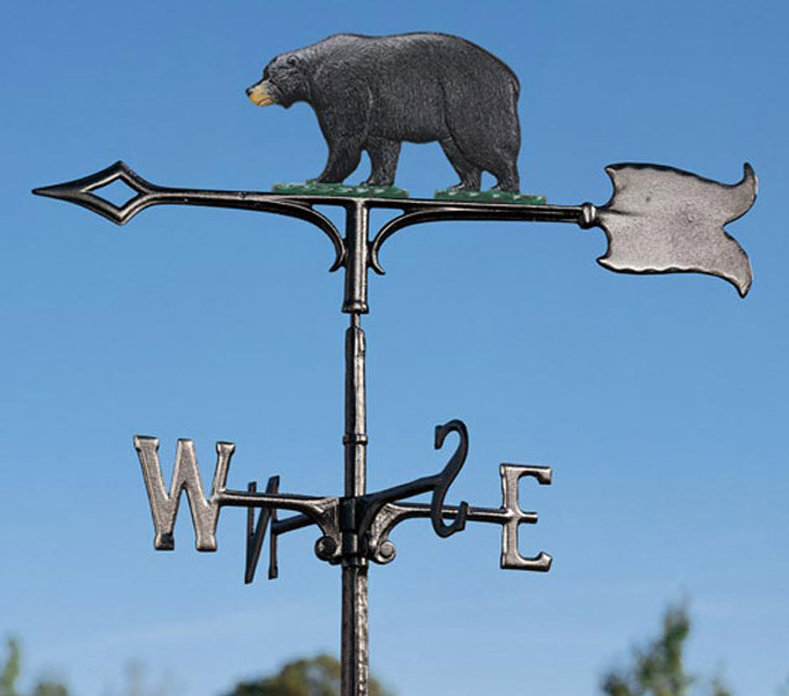 Rooftop  30" Bear Weathervane, Black