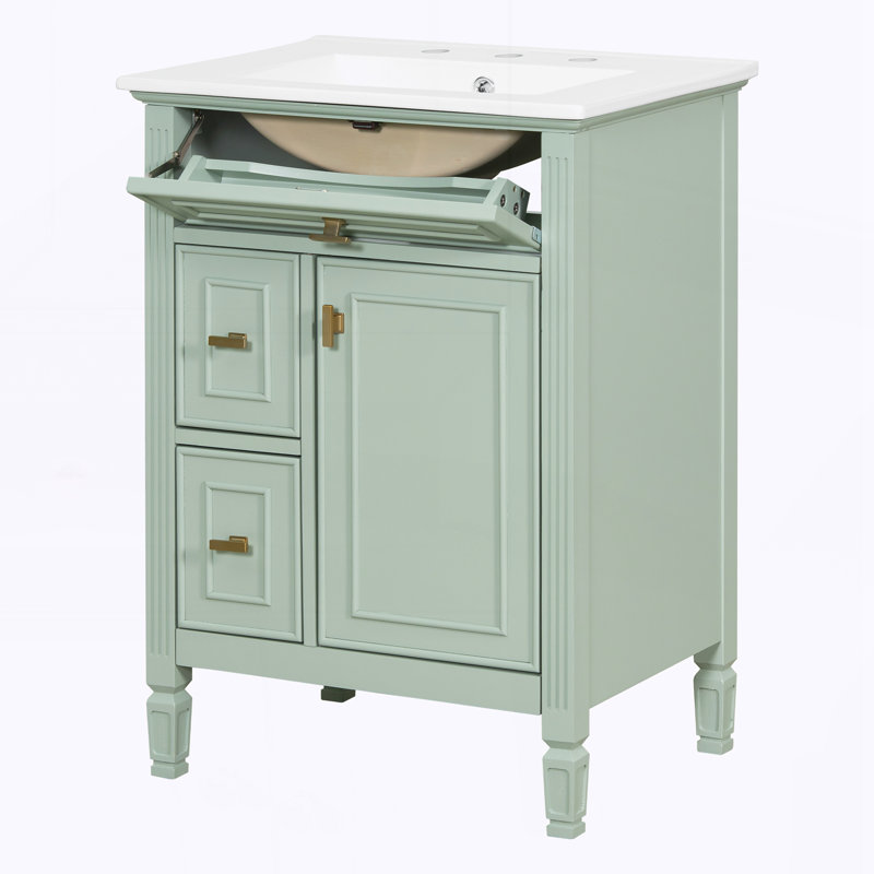 Meuble-lavabo 24 po avec lavabo, Vert
