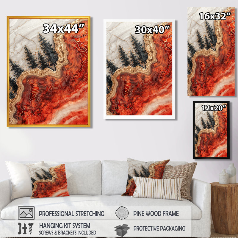 Giavanni - Art mural sur toile, paysages, Black, 20" H x 12" W, Reproduction encadrée d'une seule photo