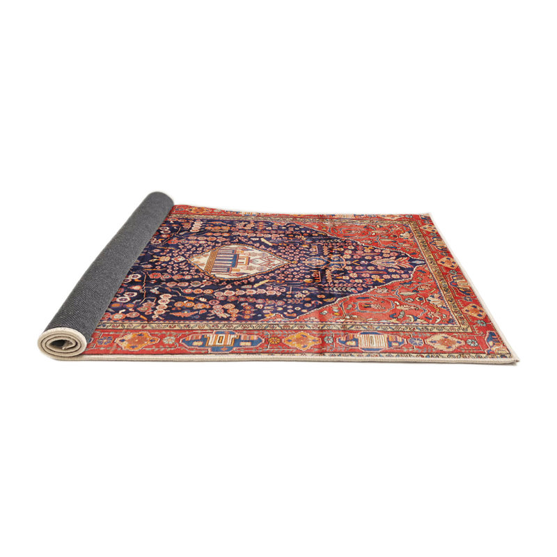 Tapis oriental orange / bleu, Rond 7 pi