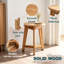 Table d'appoint ronde, table de bout en bois d'acacia massif pour le salon ou la chambre à coucher, table d'appoint compacte pour les canapés et les lits, finition en bois naturel
