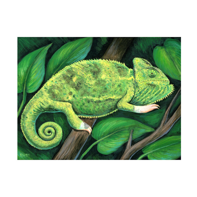 Art sur toile, camouflage par Rebecca Wang, H 14 po x l 19 po