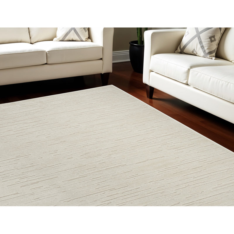 7' X 9' Beige Geometric Area Rug