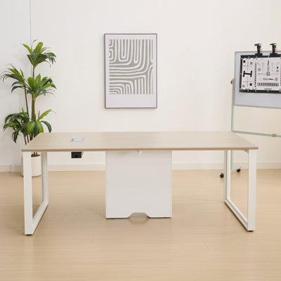 Okeysen 79″ Rectangle Conference Table with Power Module & Cable Management 