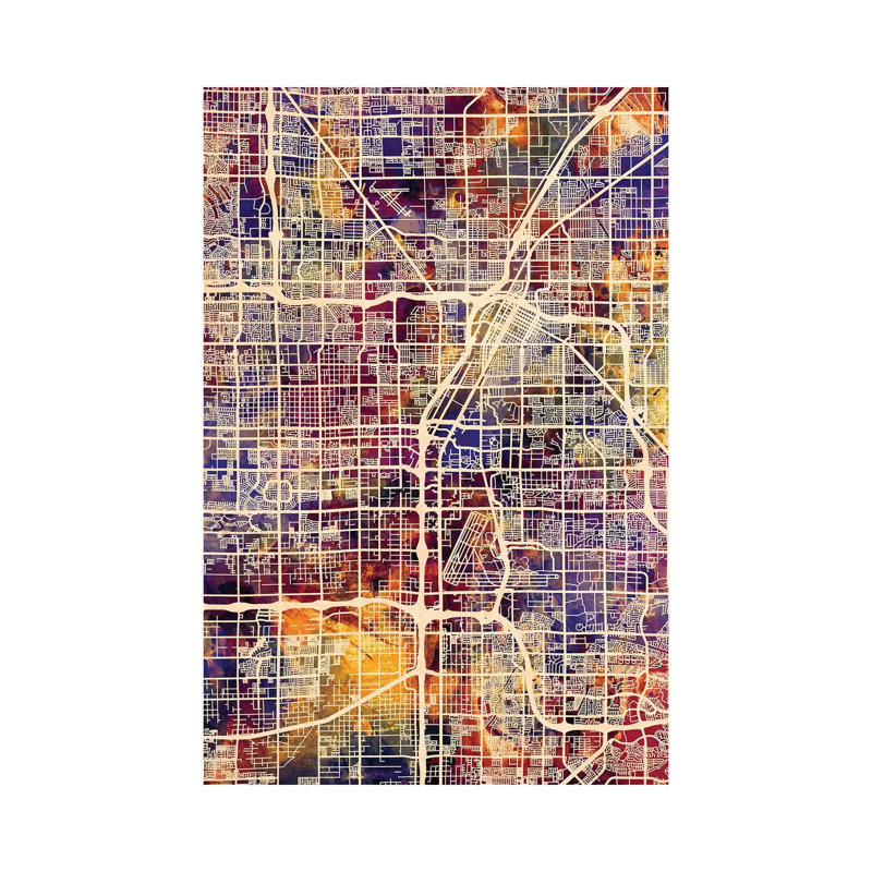 Las Vegas City Street Map I by Michael Tompsett - Wrapped Canvas Gallery-Wrapped Canvas Giclée, 30.48 cm H x 45.72 cm W