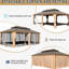 Pavillon de jardin extérieur avec cadre et auvent double ventilé pour terrasse de filet de jardin amovible