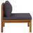 Middle Sofa Dark Grey 25.6" x 27.2" x 24.6" Solid Acacia Wood-611370970