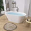 Baignoire de salle de bain autoportante moderne autoportante en acrylique blanche avec drain central l 55 po x P 28 po