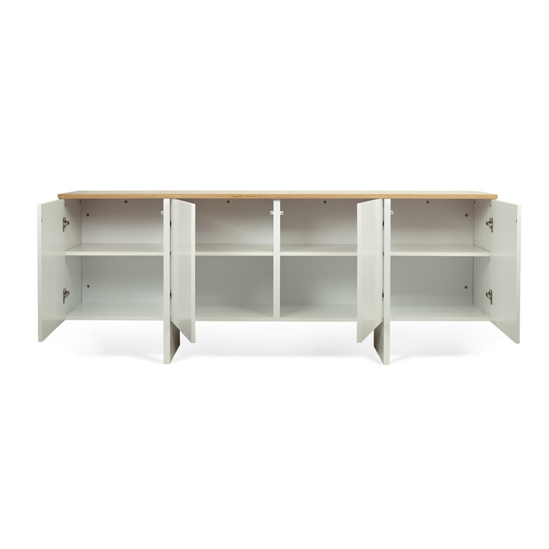 Dardanelle 78'' Sideboard, Matte White/Oak