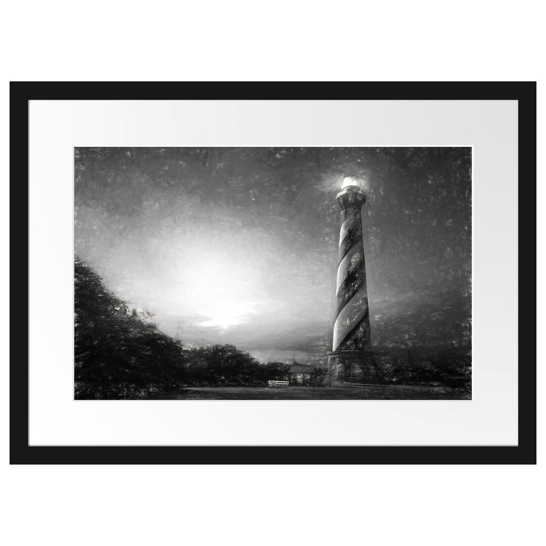 Gerahmtes Papierbild Cape Hatteras Leuchtturm