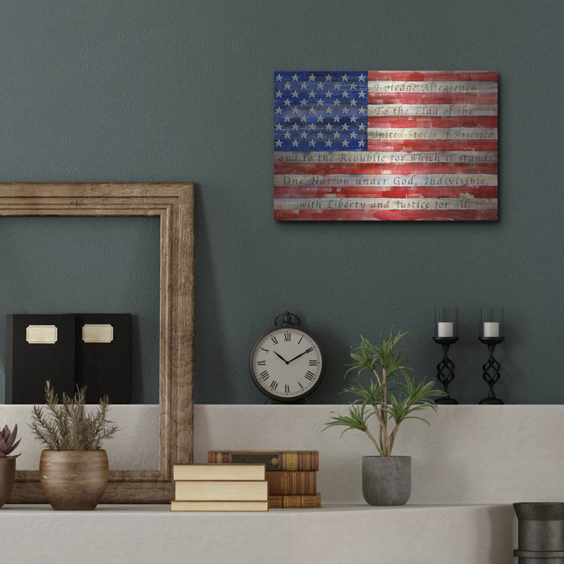 «All American Flag - Script» par Paul Brent, H 12 po x l 16 po