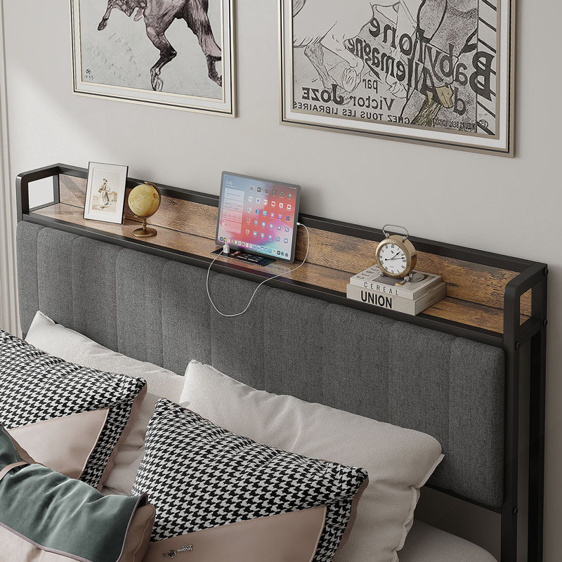 Structure de lit avec station de charge, plateforme en métal