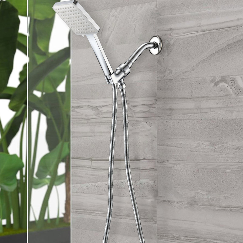 Handheld Shower Faucet In - 6 Spray Modes, Avoid Blockage, Include Arm Square Settings, Powerful Shower, Clean
