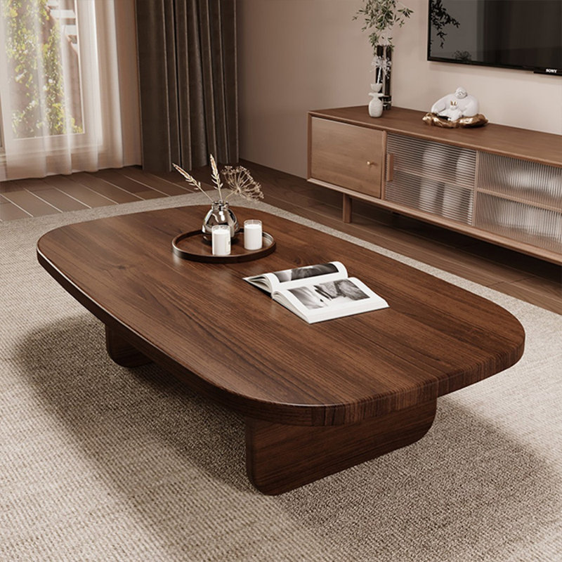 Table basse rectangulaire en bois massif noisette, H 15,75 po x L 55,12 po x l 23,62 po