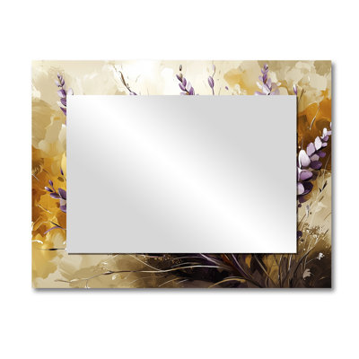 Lavender And Ferns Into The Wind I - Floral Accent Wall Mirror - Printed On Metal