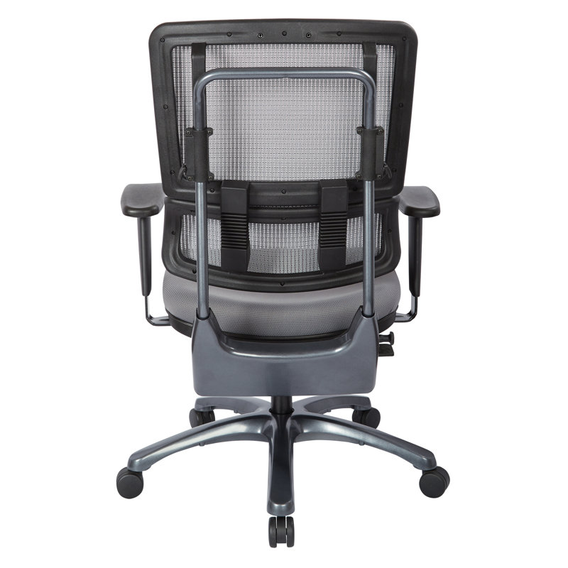 Ergonomic Executive Swivel Chair with Grey Mesh and Titanium Base