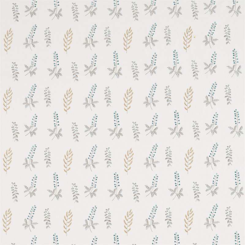 Bilberry Fabric, Dijon/Teal