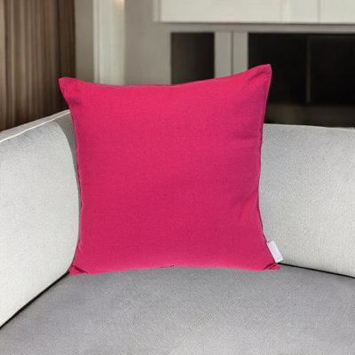 Coussin 16 "en coton rose