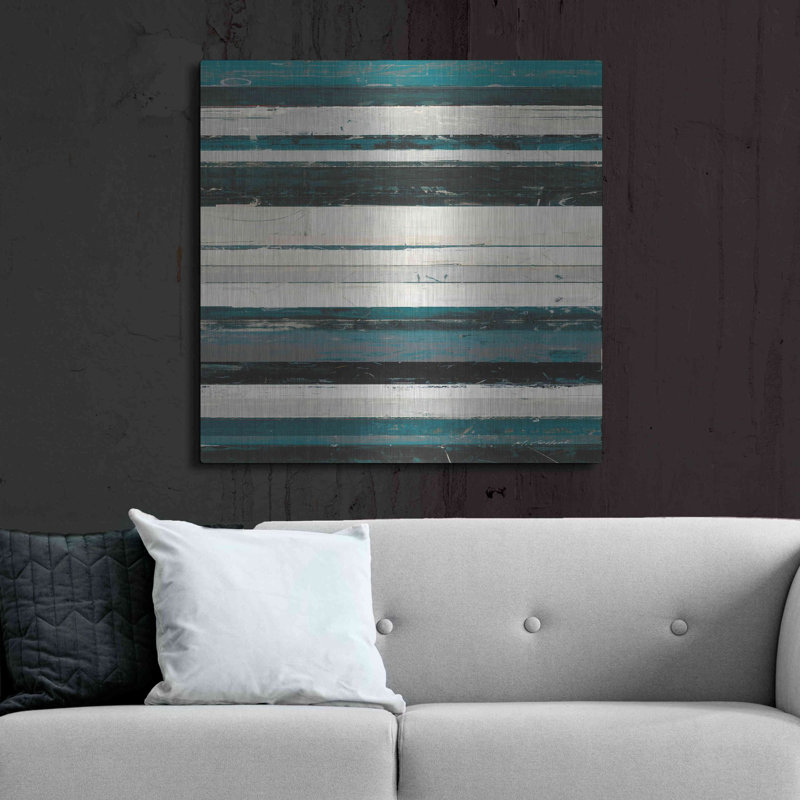  «Blue Zephyr IV» par Mike Schick, art mural en métal, 36 po x 36 po, H 36 po x l 36 po