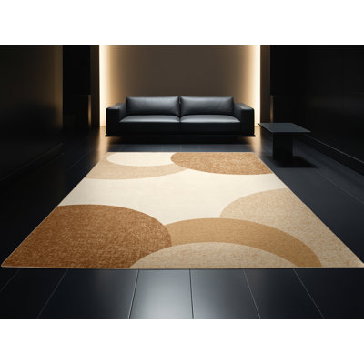 Soft Plush Fabiano Thanksgiving Modern & Contemporary Abstract Area Rug in Beige – Beige Binding