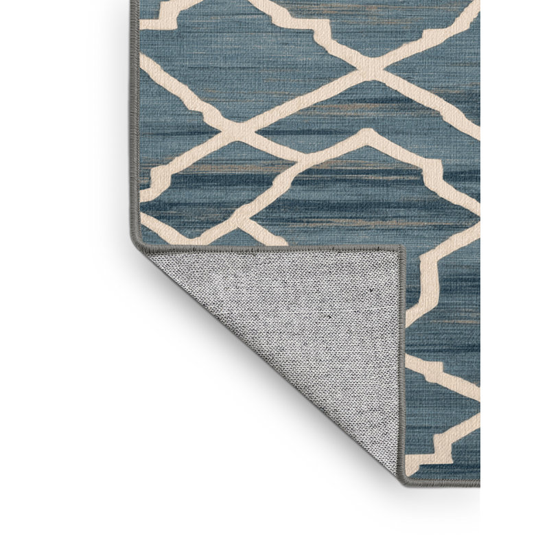 Tapis gris en treillis lavable à la machine, Carré 8 pi