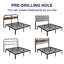 Cadre de lit simple XL de 30 cm (12 pouces), lit plateforme en métal robuste pouvant supporter jusqu'à 363 kg (800 lb), aucun sommier requis, montage facile.-2078197660
