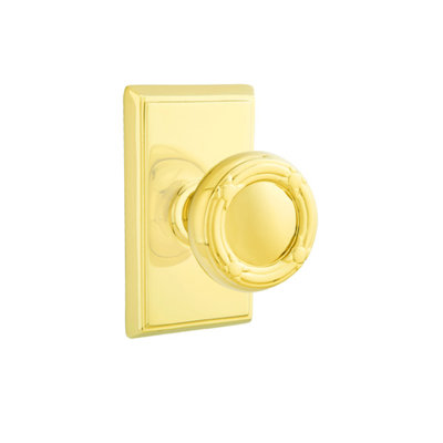 Emtek Passage Knobset w/ Rectangular Rosette and Ribbon & Reed Knob