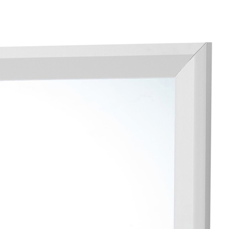 Miroir stratifié blanc - Lumineux, verre trempé, reflet transparent de qualité image, moderne, 36,33 po x 2,04 po x 36,33 po, 25,01 lb
