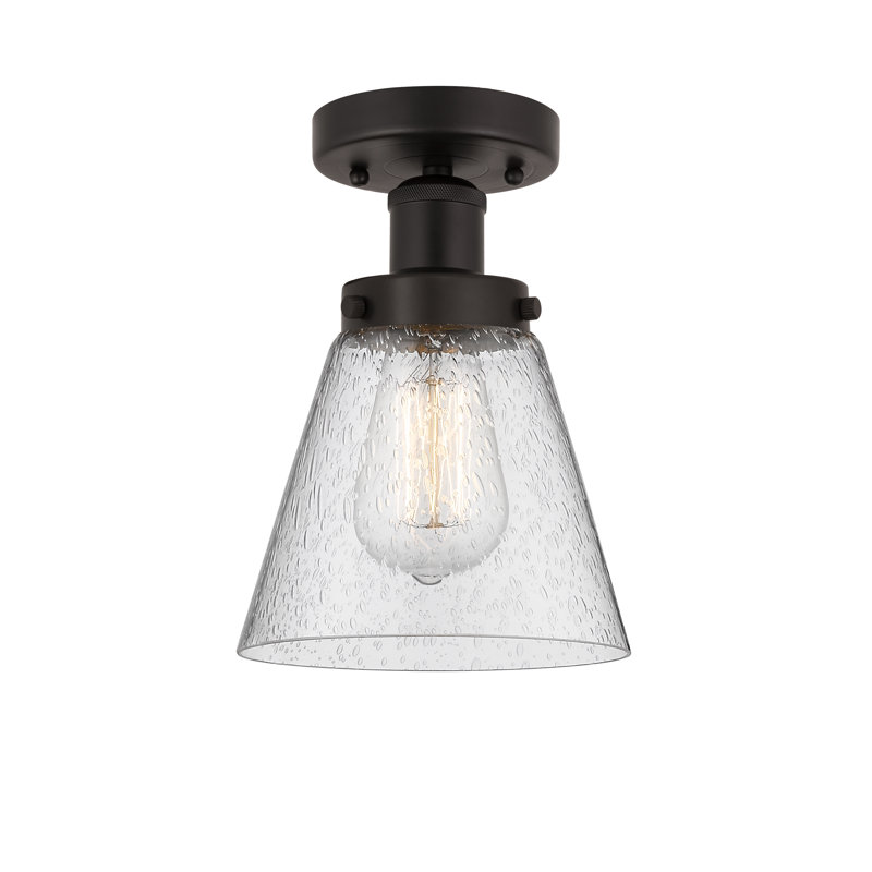 Plafonnier semi-encastré en verre Coplay, Mercurisé, Bronze huilé