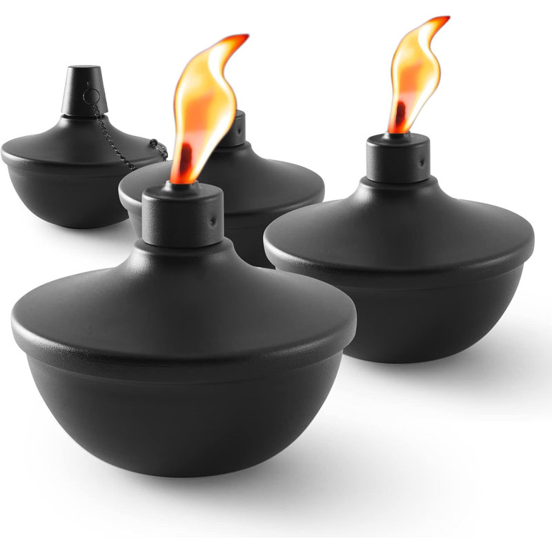 Paquet de 4 torches de table en métal rechargeables 22 oz Citronella