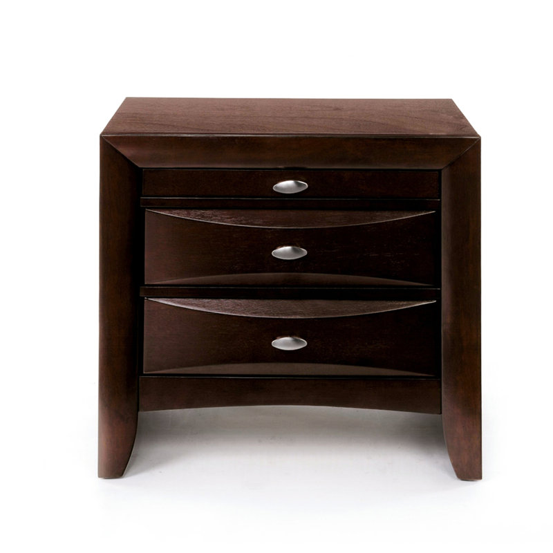 Table de chevet avec 2 sections de tiroir robustes et 1 plateau à tiroirs polyvalent pour les tiroirs d'organisation de chambre à coucher