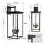 Applique murale d'extérieur moderne noir - Lanterne en aluminium 4 lumières résistante aux intempéries pour porche, patio et entrée