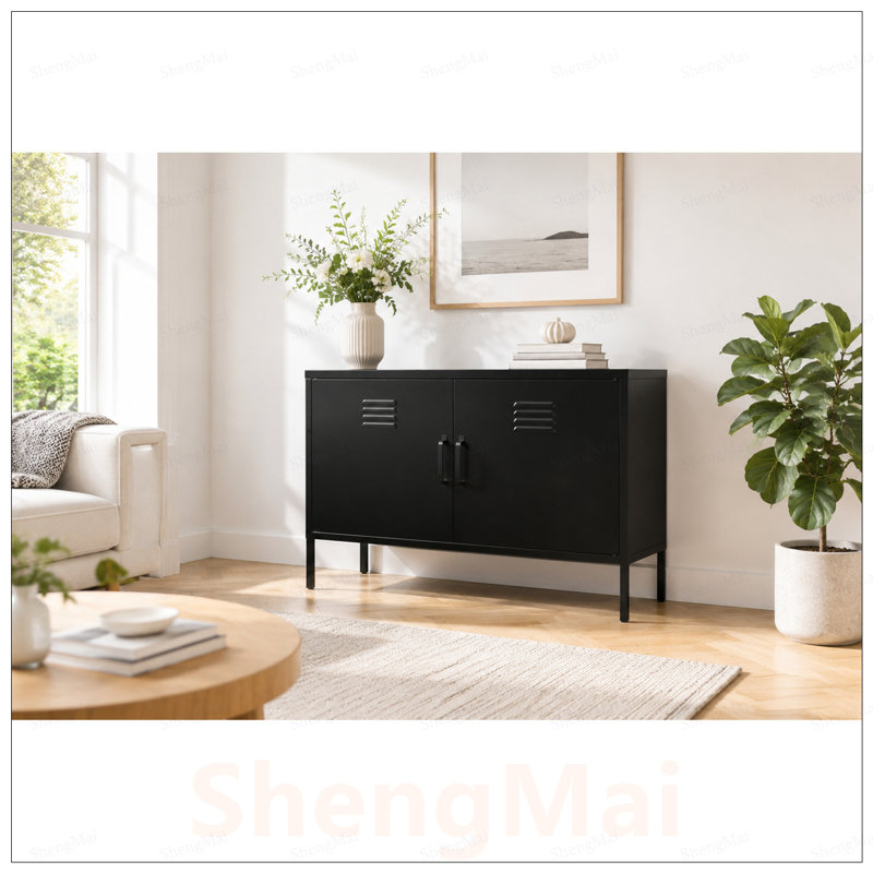 Armoire de rangement en métal durable et multifonctionnelle avec tablettes et pieds réglables, idéale pour l'organisation à la maison et au bureau.