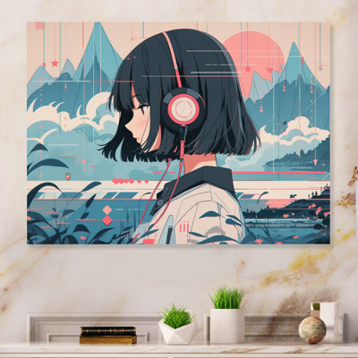 Female Anime Character IV - Fashion Woman Metal Wall Art