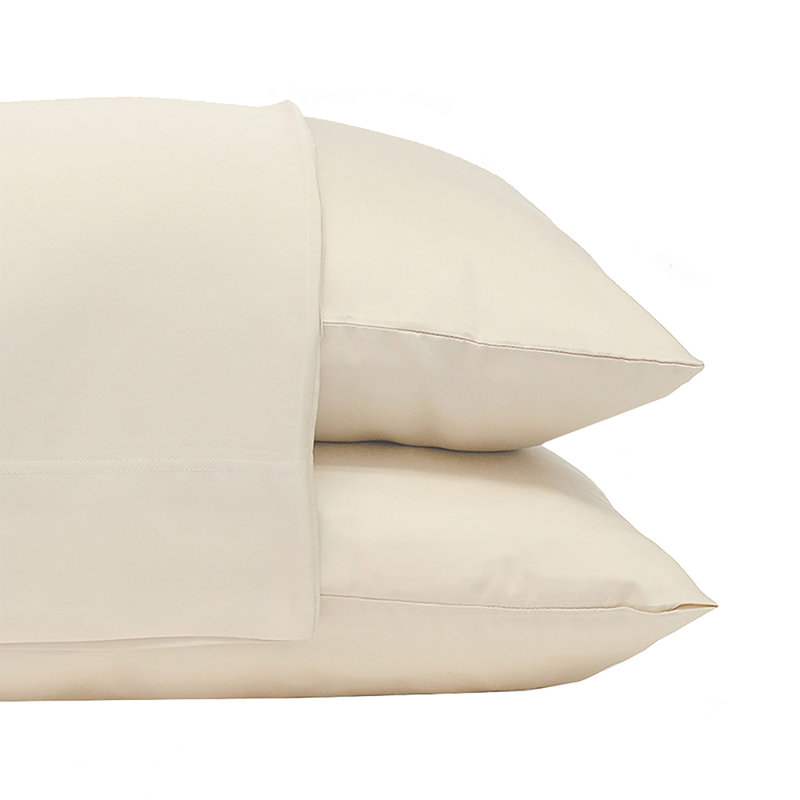 Rayon Twill - Set of 2, Ivory, Standard Pillow: 20" x 26"