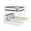 Lit superposé double avec lit gigogne simple, tiroirs et bureau-203330451