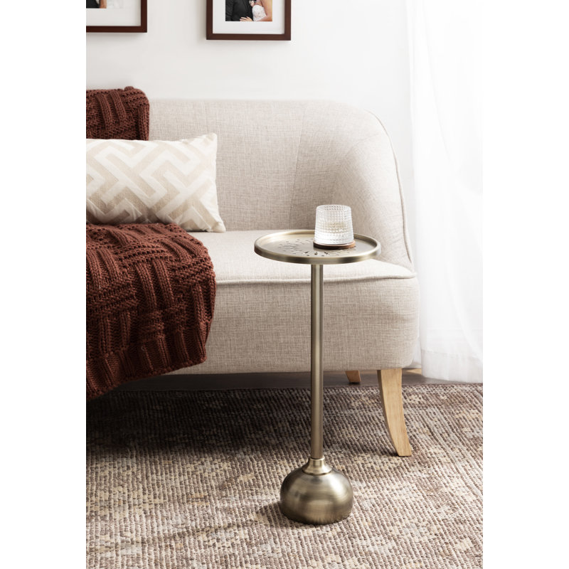 Table ronde en métal pour l'intérieur ou l'extérieur, Doré