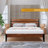Acacia Christoper Premium Solid Wood Bed Frame, Platform Bed with Headboard Included, Mid century Modern Wood Bed, No Box Spring Needed, Fits All Mattresses-91742380-91742381