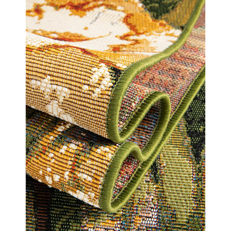  Verdure Outdoor Botanical Rug, Runner 2' x 8'