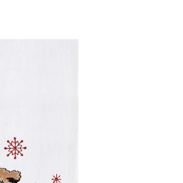 Serviette de cuisine festive pour chien de Noël sautant à la machine avec sac à farine