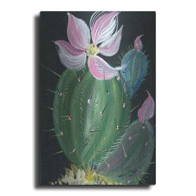 Art mural en métal luxueux «Cactus 1» par Kristy riz, 16 po x 24 po