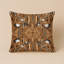 Coussin décoratif à carreaux brun intérieur et extérieur-115218536-115218607